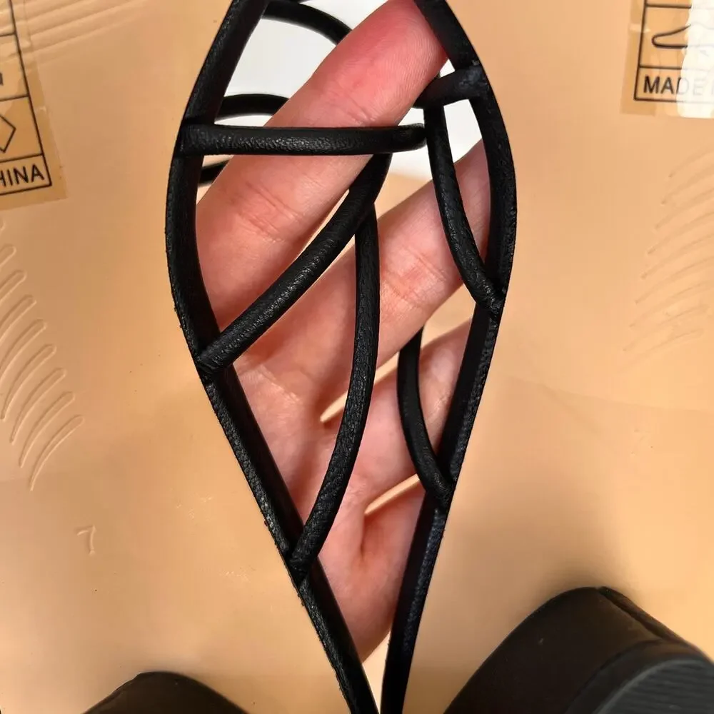 NEW Paige Black Gemma Strappy Sandals 7